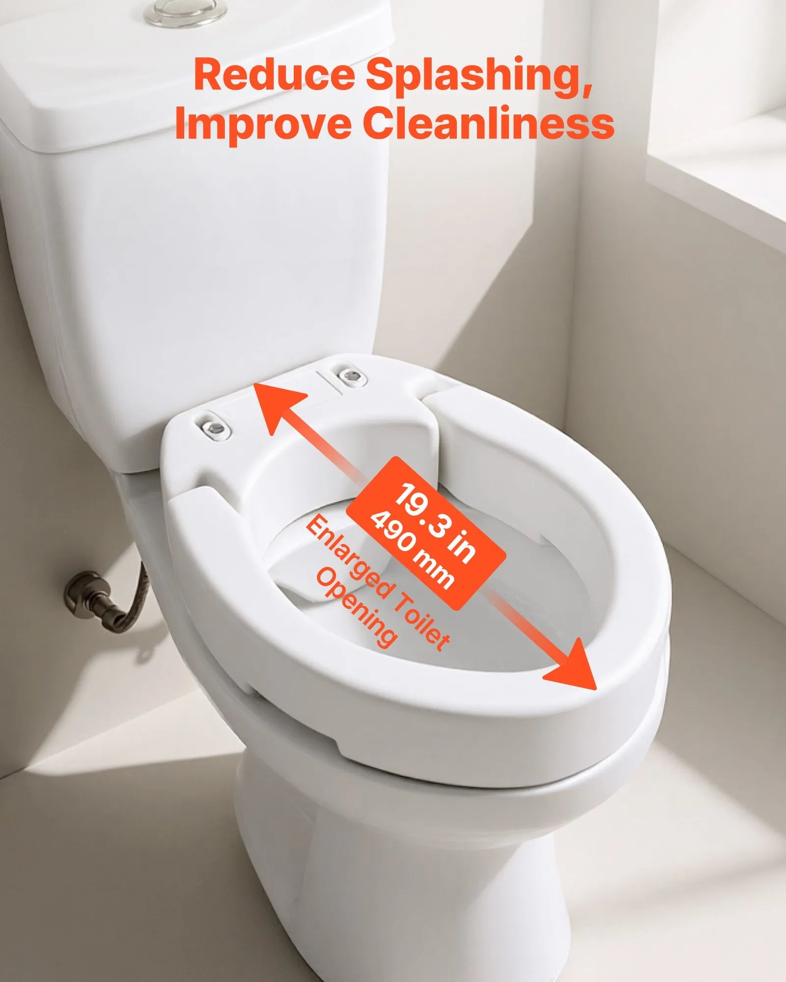 3.5-Inch Raised Toilet Seat for Elongated Toilets, 300 lb Capacity, Elevated Toilet Seat Riser for Seniors & Adults