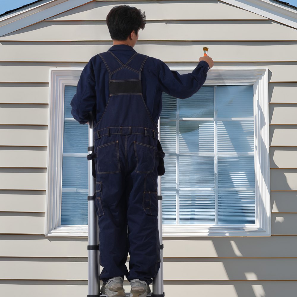 VEVOR Telescoping Extension Ladder 12.5FT A-Shape w/ Stabilizer Bar for RV 