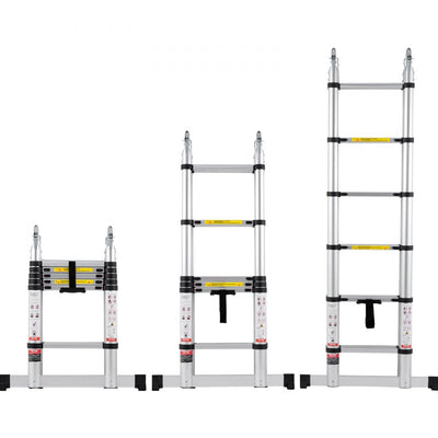 VEVOR Telescoping Extension Ladder 12.5FT A-Shape w/ Stabilizer Bar for RV 