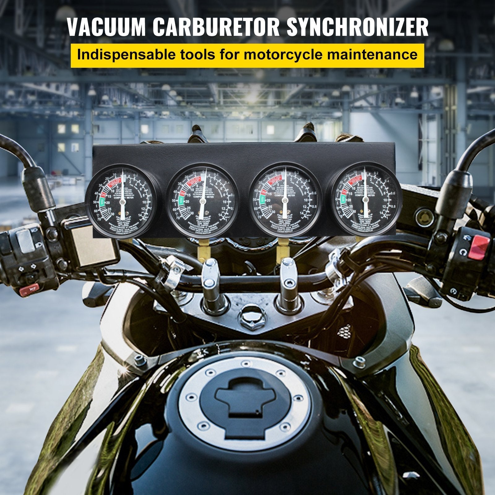 Pro Fuel Vacuum Carburetor Synchronizer carb sync Gauge Set Rubber Hose 