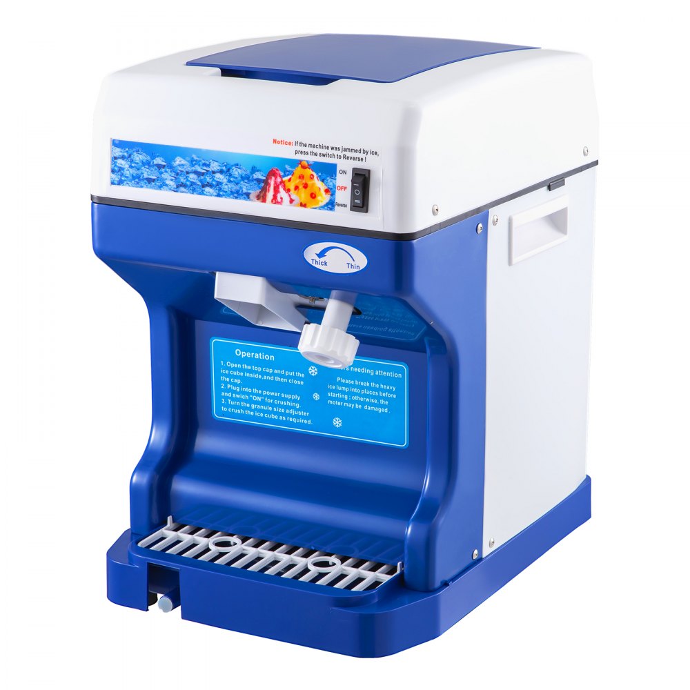 VEVOR 110V Electric Shaved Ice Machine 250W Snow Cone Maker Tabletop w/Adjustable Ice Texture, Ice Shaving Machine 265LBs/hr for Home and Commerical Use 