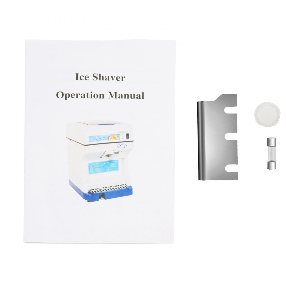 VEVOR 110V Electric Shaved Ice Machine 250W Snow Cone Maker Tabletop w/Adjustable Ice Texture, Ice Shaving Machine 265LBs/hr for Home and Commerical Use 