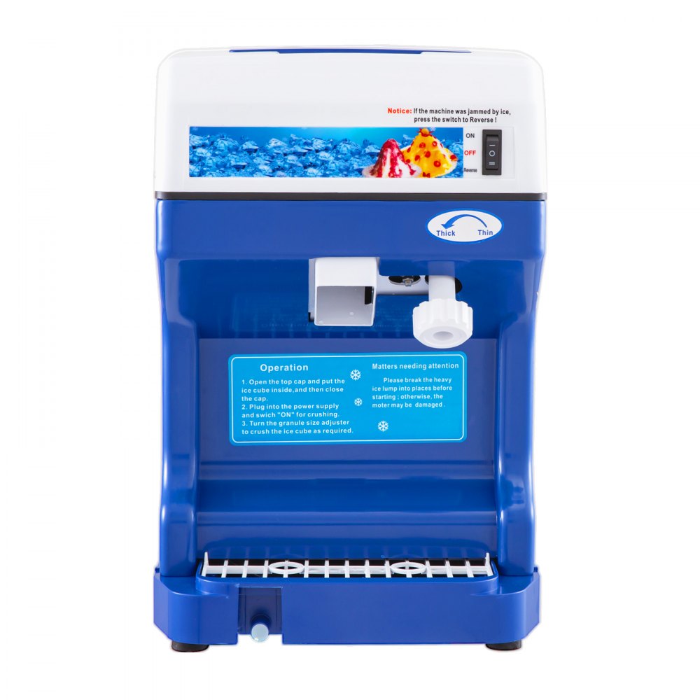 VEVOR 110V Electric Shaved Ice Machine 250W Snow Cone Maker Tabletop w/Adjustable Ice Texture, Ice Shaving Machine 265LBs/hr for Home and Commerical Use 