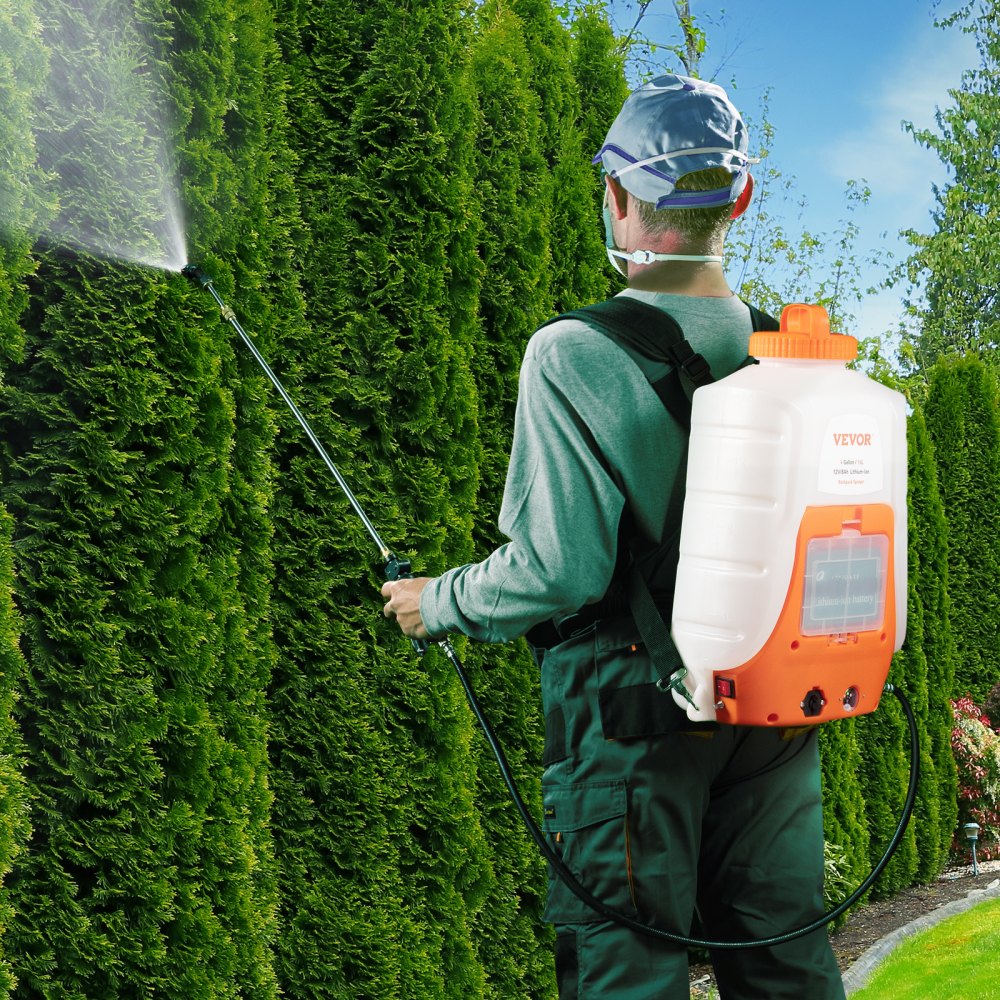 VEVOR Battery Powered Backpack Sprayer 4 Gal Tank 0-90 PSI Adjustable Pressure 