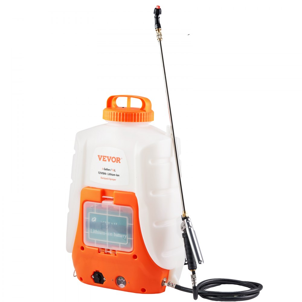 VEVOR Battery Powered Backpack Sprayer 4 Gal Tank 0-90 PSI Adjustable Pressure 