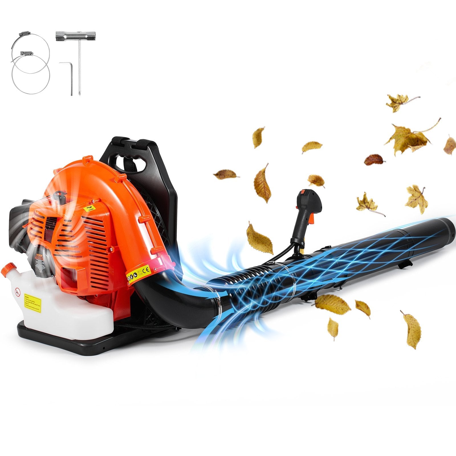 VEVOR Backpack Leaf Blower 79CC 2-Cycle Gas Leaf Blower 930CFM Air Volume 184MPH 
