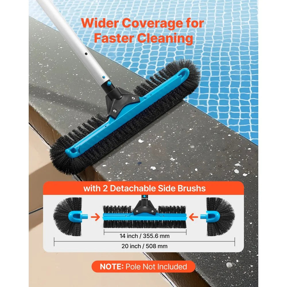 20-Inch Pool Brush Head with Curved Nylon Bristles & Aluminum Connector, Fits Standard Pool Poles  Collection