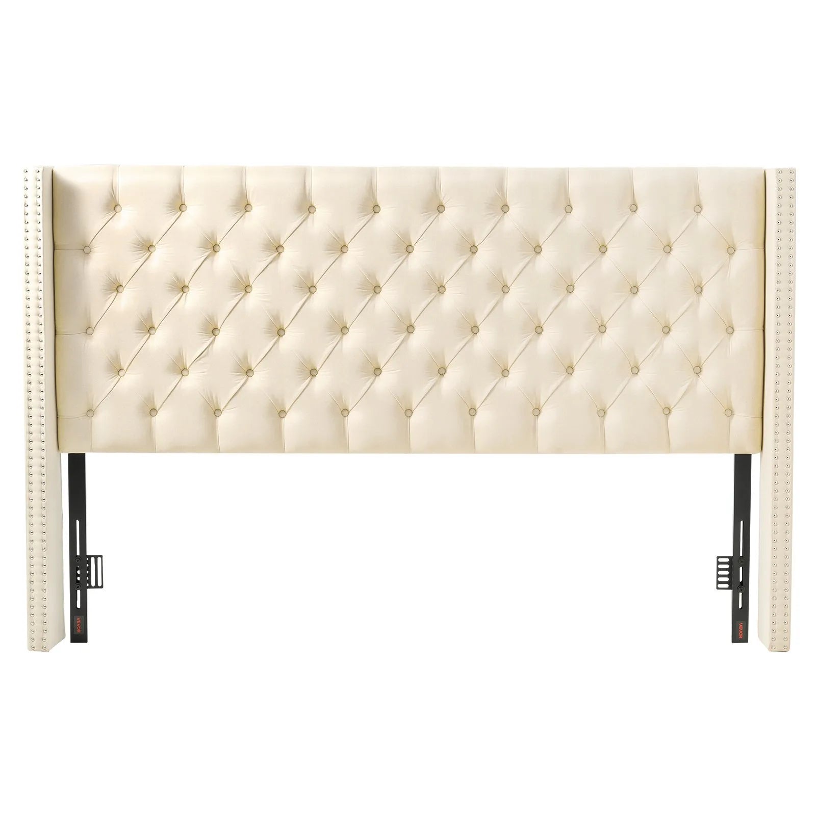 VEVOR Headboard for King Size Bed with Adjustable Height Sponge & Fabric Cream