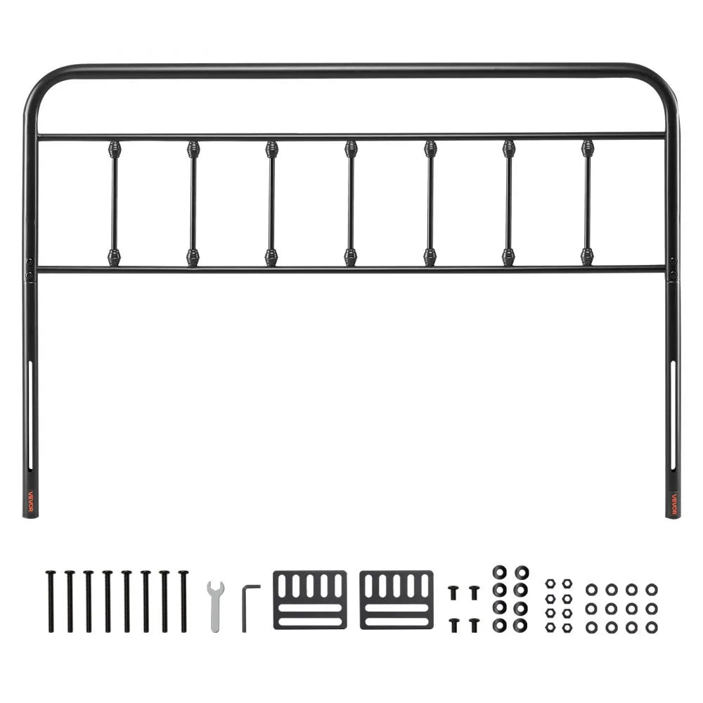 VEVOR Metal Headboard for Queen Size Bed Ideal for Bedroom Hotel Dormitory Black