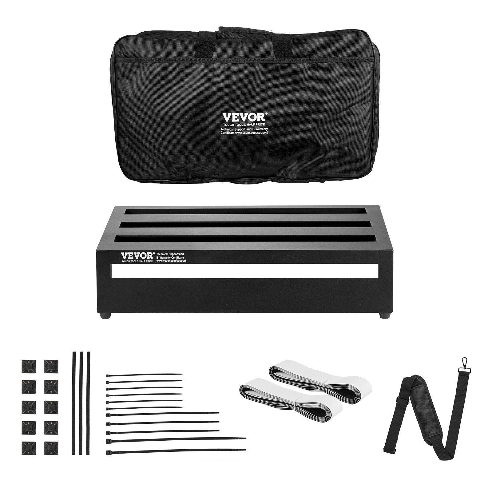 VEVOR Guitar Pedal Board, 20'' x 11'', Aluminum Alloy 2.2 lbs Super Light Guitar Effects PedalBoard, with Carry Bag Tape Fixed Strap Shoulder Strap Rolling Strips, Accommodate 10-12 Guitar Pedals 