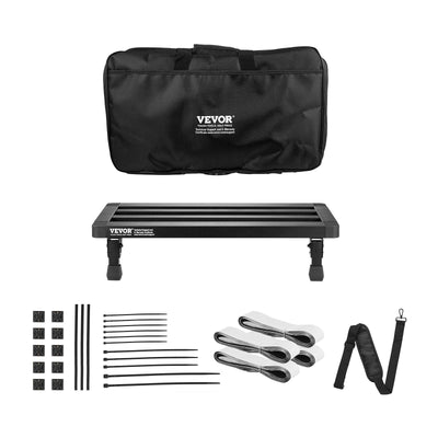 VEVOR Guitar Pedal Board, 20'' x 11'', Aluminum Alloy 2.64 lbs Super Light Folding Guitar Effects Pedal Board, with Carry Bag Tape Fixed Strap Shoulder Strap Rolling Strips, for 10-12 Guitar Pedals 