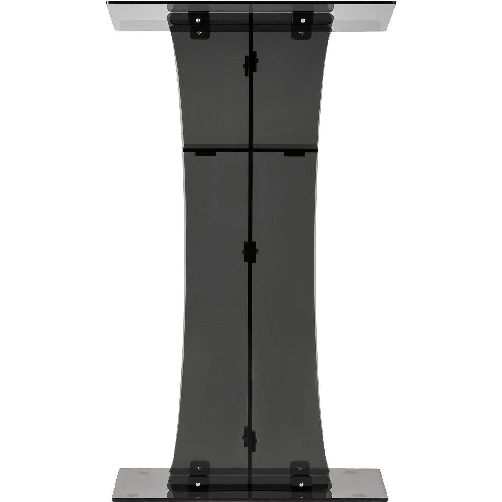 VEVOR Acrylic Pulpit, 47" Tall, Clear Podium Stand w/ Wide Reading Surface & Storage Shelf, Floor-Standing Plexiglass Lectern for Church Office School, Black 