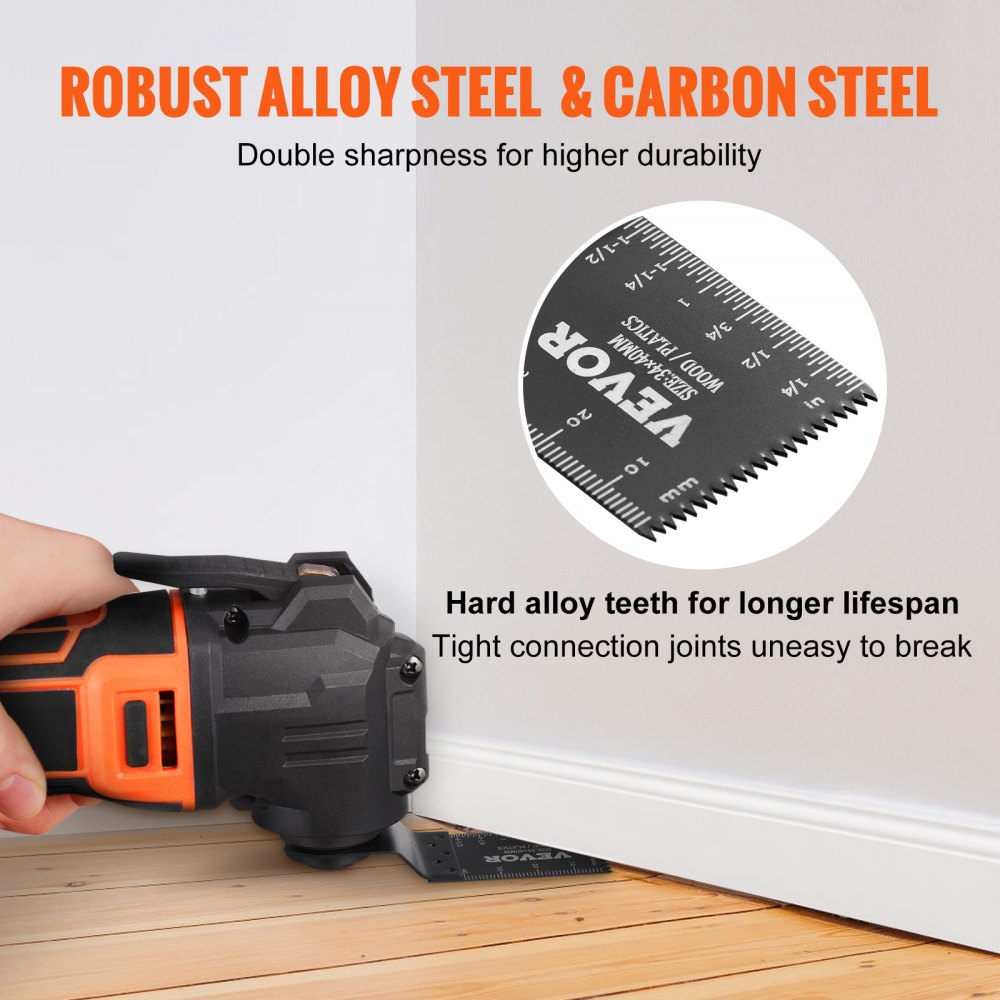 VEVOR 50PCS Oscillating Saw Blades, Universal Quick Release Oscillating Saw Blades, Multitool Tool Blades for Wood Plastic Aluminum, Fit Dewalt Bosch Milwaukee Hitachi Chicago Craftsman 
