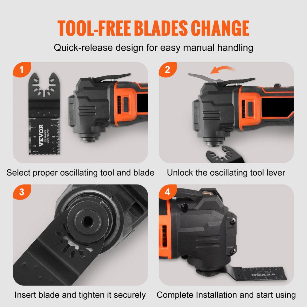 VEVOR 50PCS Oscillating Saw Blades, Universal Quick Release Oscillating Saw Blades, Multitool Tool Blades for Wood Plastic Aluminum, Fit Dewalt Bosch Milwaukee Hitachi Chicago Craftsman 