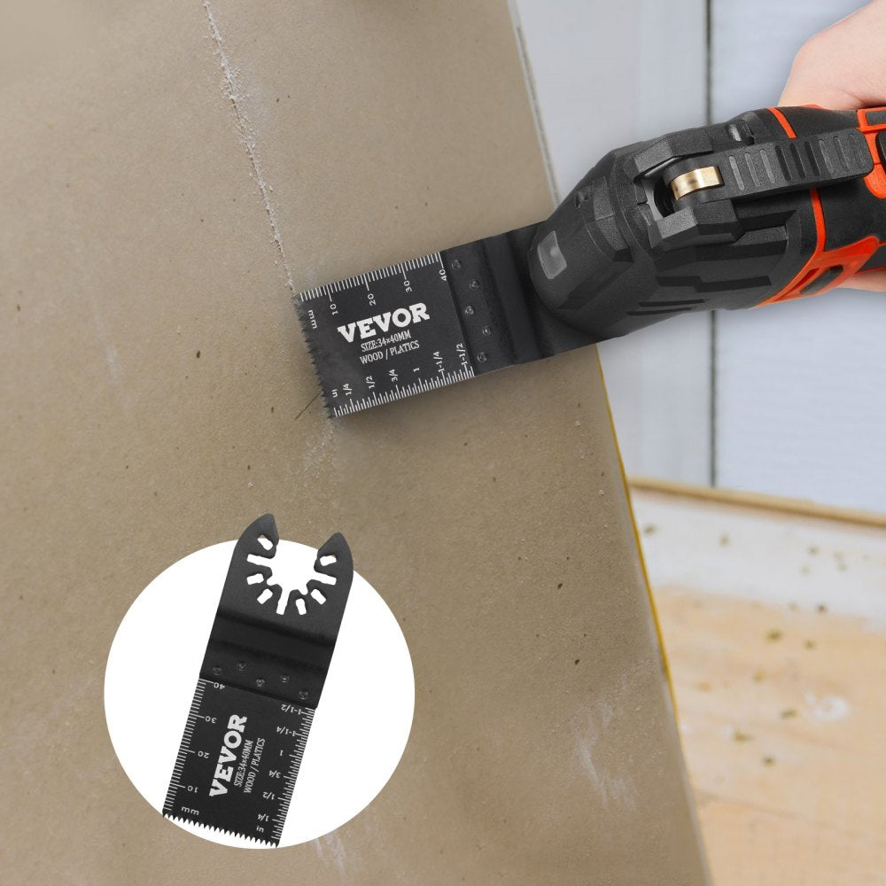 VEVOR 50PCS Oscillating Saw Blades, Universal Quick Release Oscillating Saw Blades, Multitool Tool Blades for Wood Plastic Aluminum, Fit Dewalt Bosch Milwaukee Hitachi Chicago Craftsman 