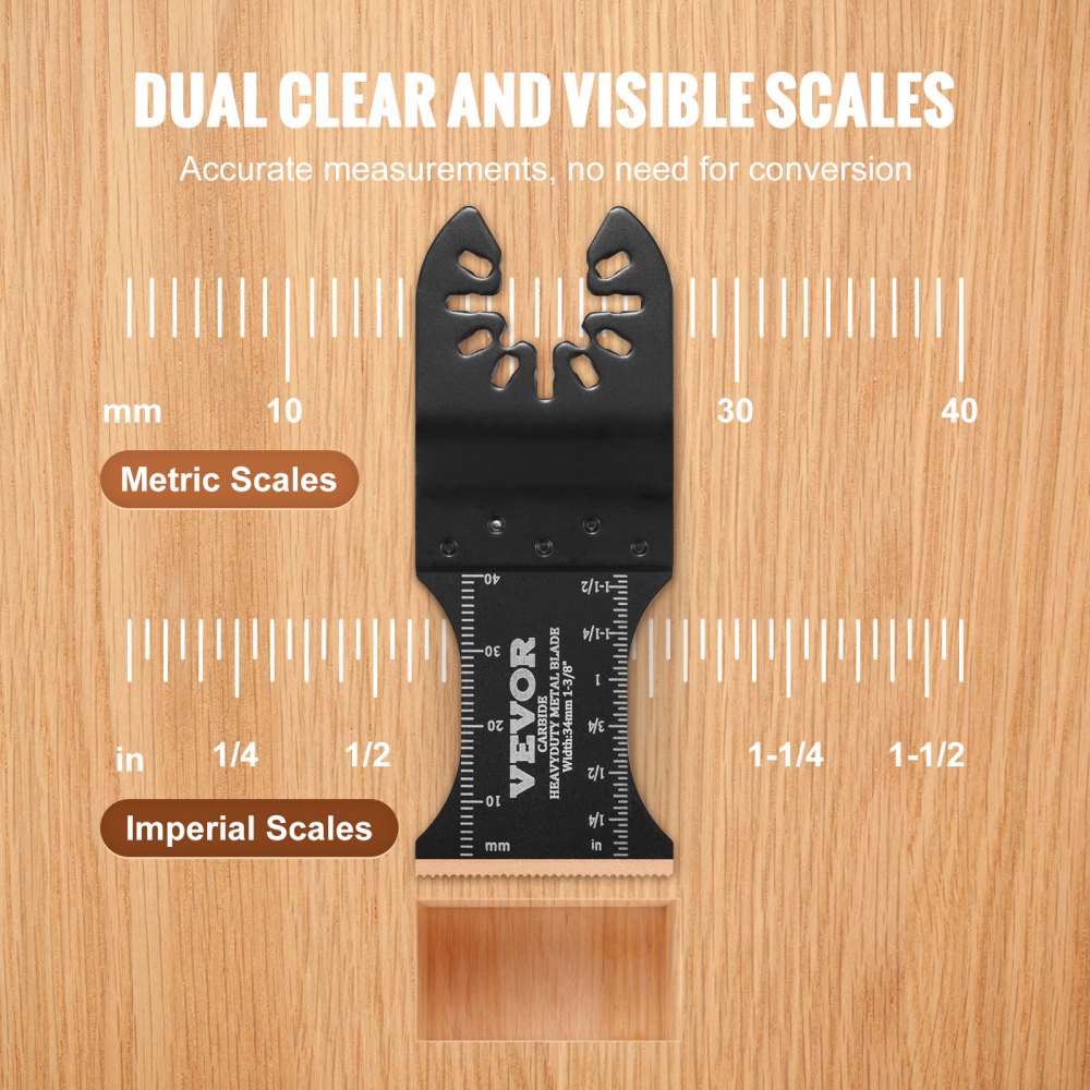 VEVOR 3PCS Carbide Oscillating Tool Blades, Universal Quick Release Oscillating Saw Blades, Multitool Tool Blades for Hard Material, Metal, Nails, Bolts, Fit Dewalt Milwaukee Hitachi Chicago 