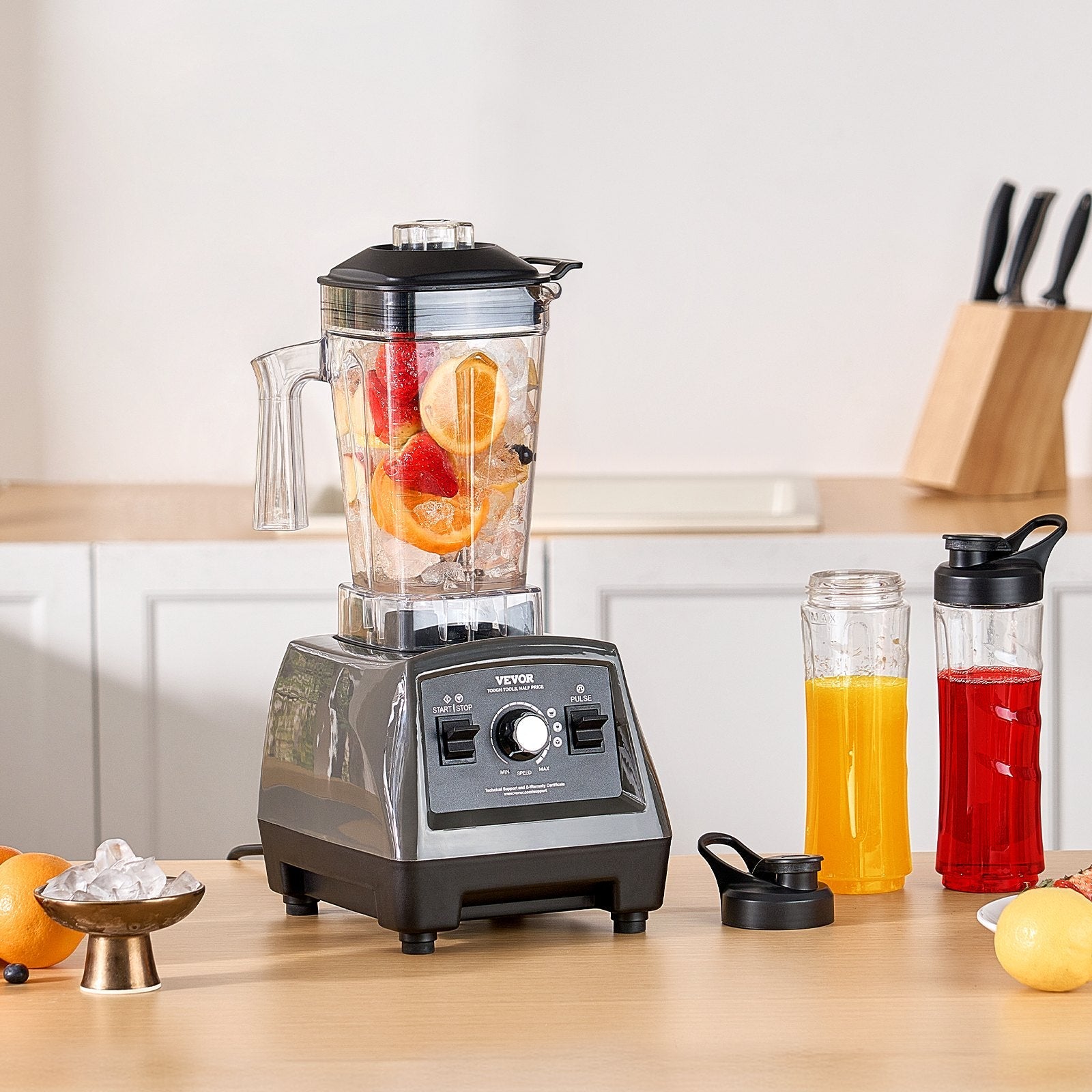 VEVOR 61 oz 1400W Blender for Smoothies Food Processing Blender for Kitchen 