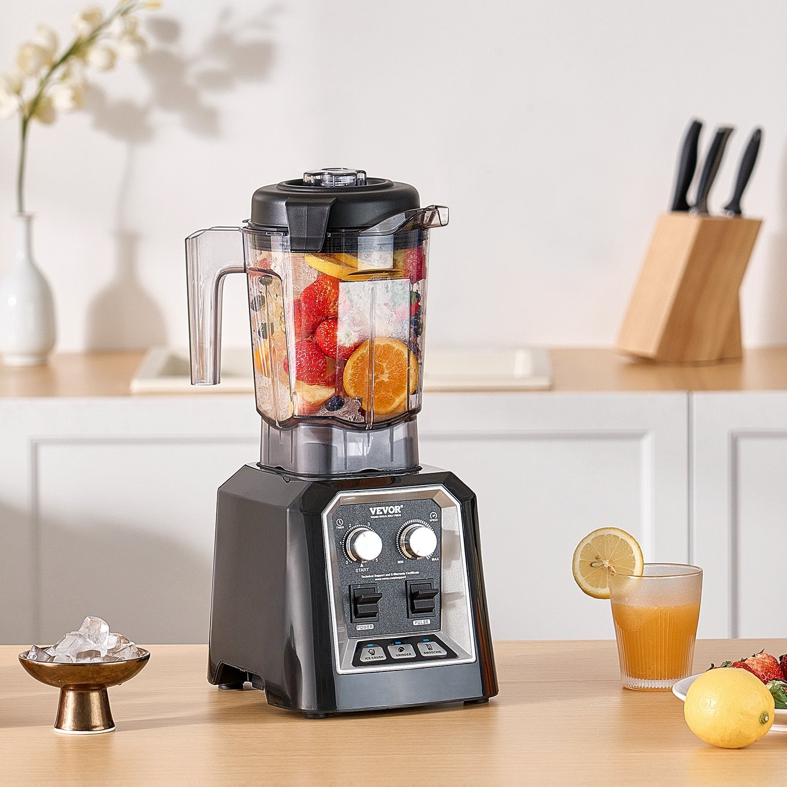 VEVOR 68 oz 1400W Blender for Smoothies Food Processing Blender for Kitchen 