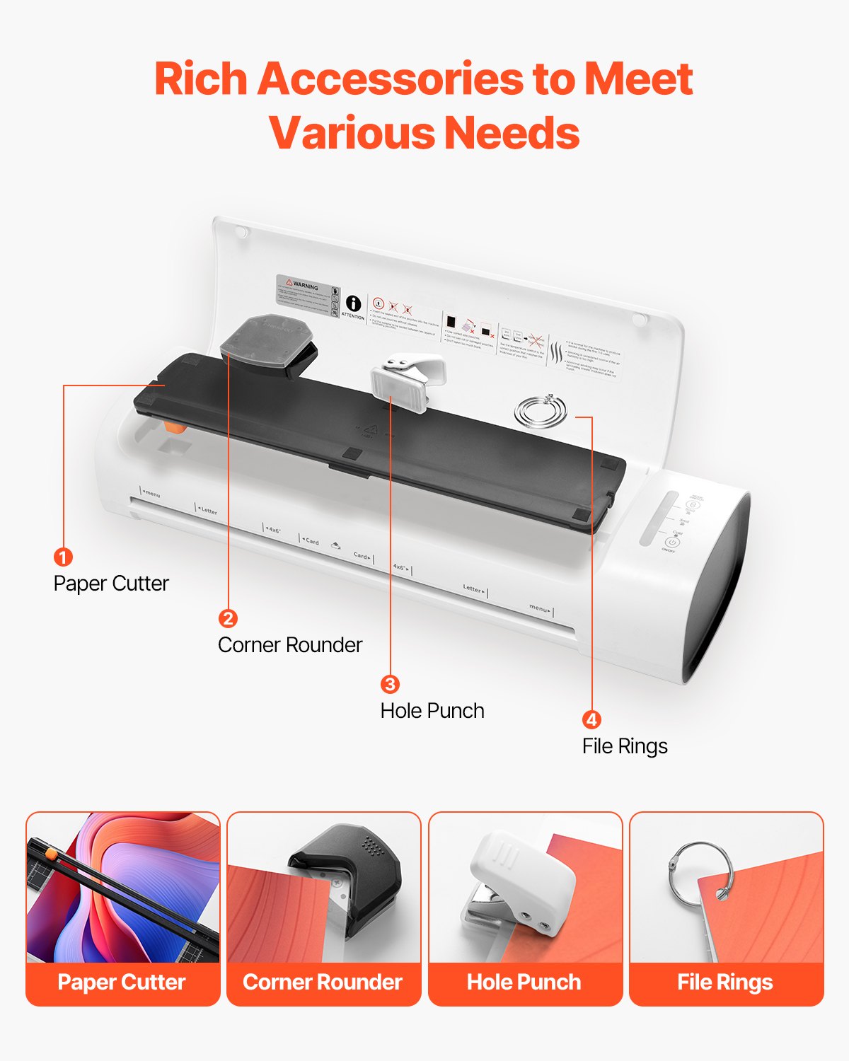 VEVOR Laminator Machine Cold & Hot Laminator for Max A3 Size 3-5 mil Thickness 