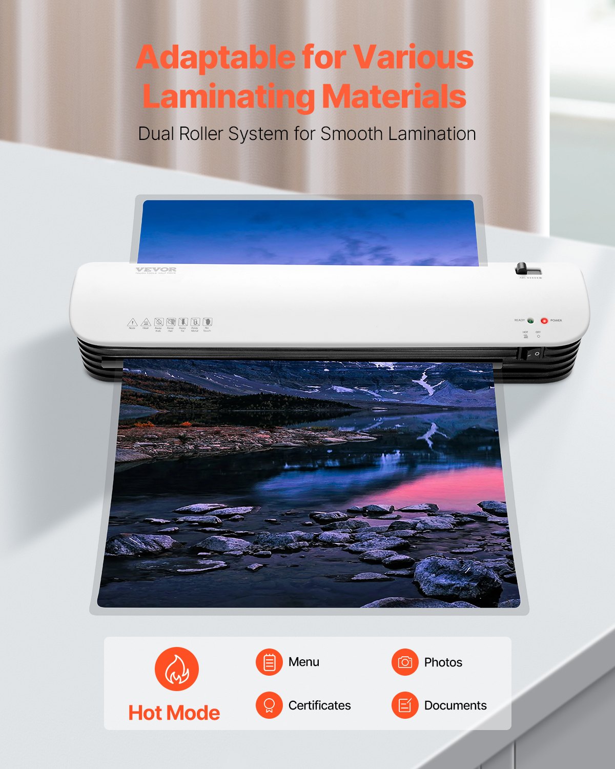 VEVOR Laminator Machine Thermal Laminator for Max A3 Size 3-5 mil Thickness 