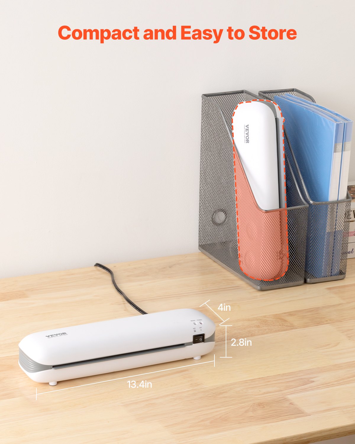 VEVOR Laminator Machine Thermal Laminator for Max A4 Size 3-5mil Thickness White 