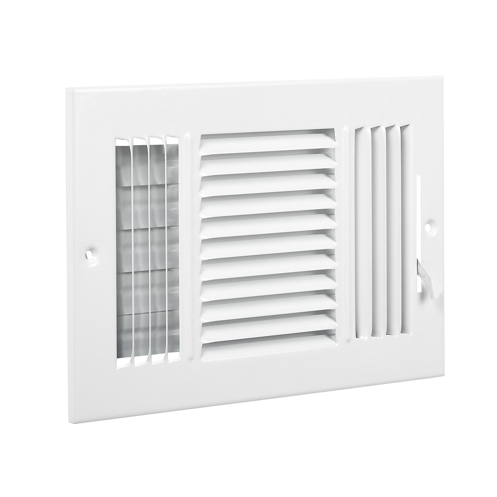 VEVOR Floor Registers 3-Way 6x10 Inch Iron Floor Vents HVAC Grilles 6-Pack White 
