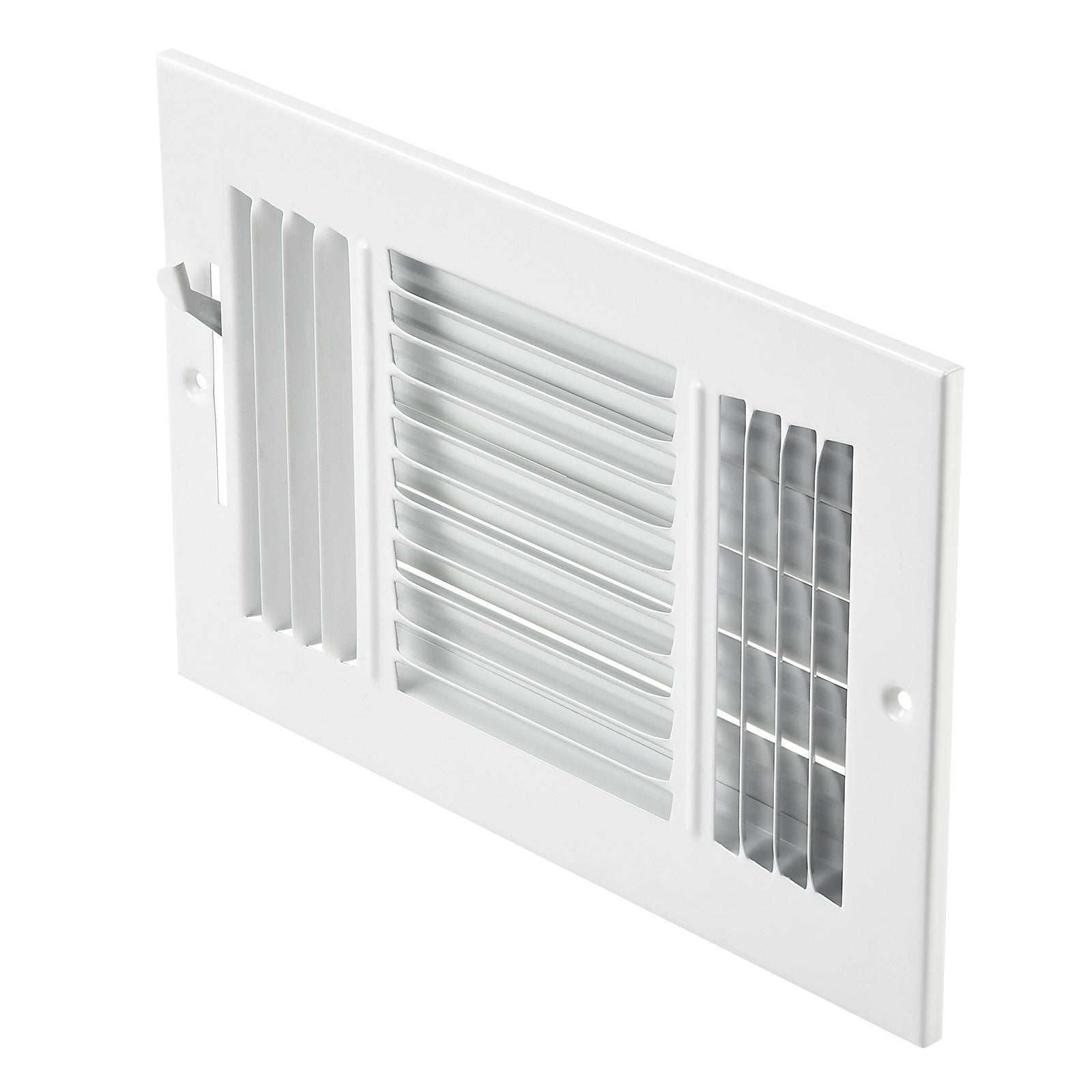 VEVOR Floor Registers 3-Way 6x10 Inch Iron Floor Vents HVAC Grilles 6-Pack White 