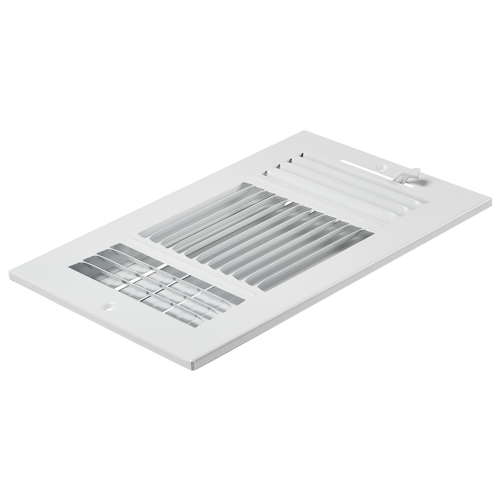 VEVOR Floor Registers 3-Way 6x10 Inch Iron Floor Vents HVAC Grilles 6-Pack White 