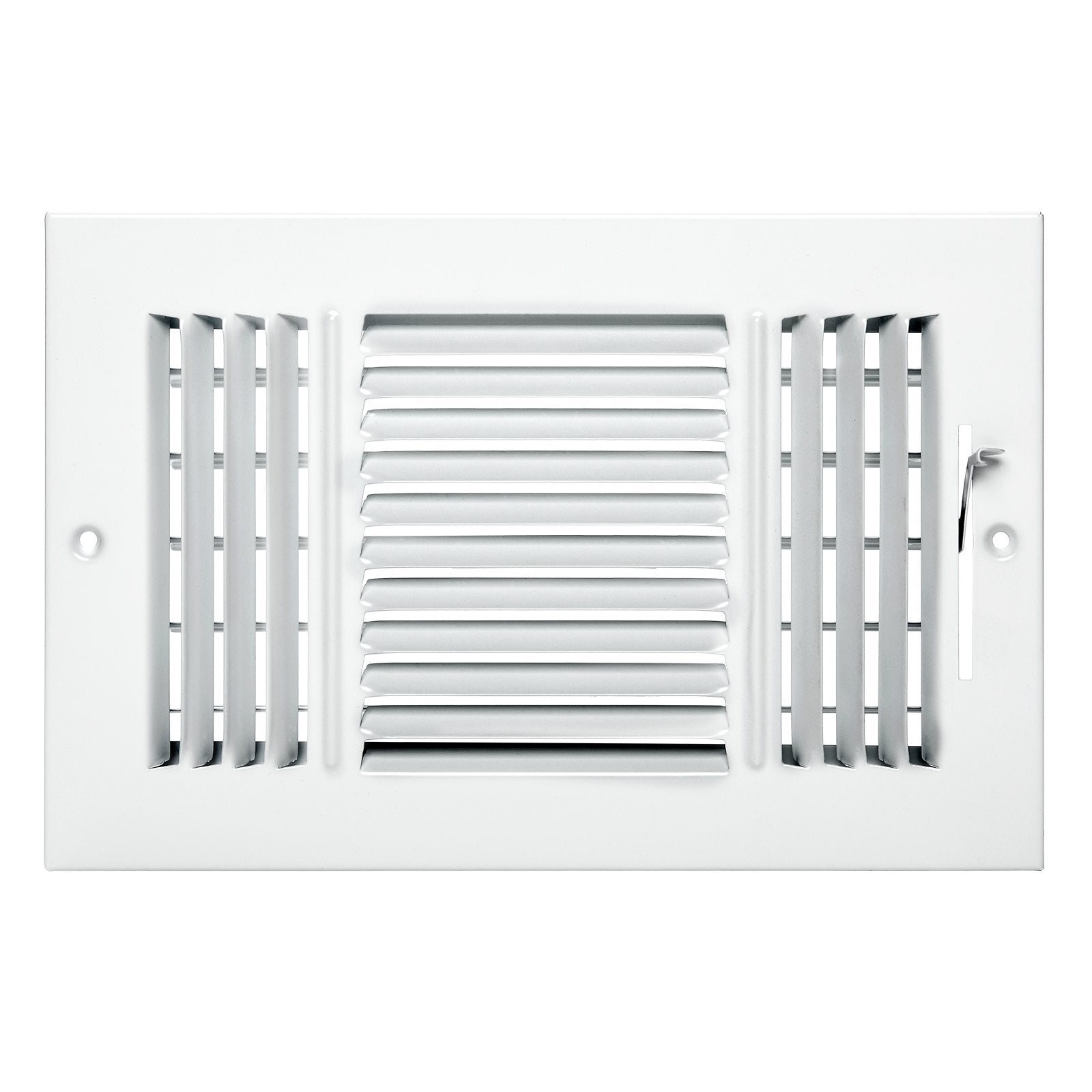 VEVOR Floor Registers 3-Way 6x10 Inch Iron Floor Vents HVAC Grilles 6-Pack White 