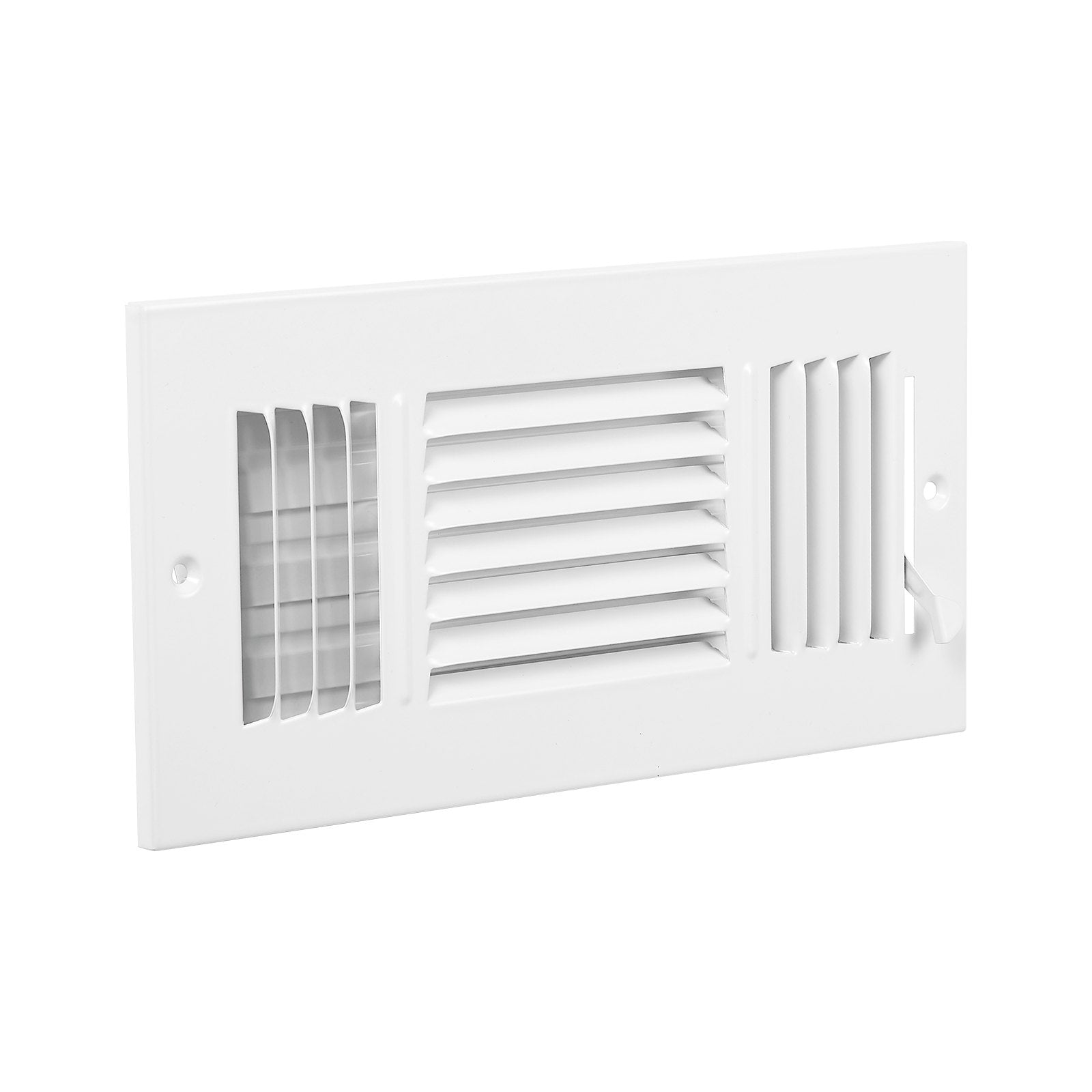 VEVOR Floor Registers 3-Way 4x10 Inch Iron Floor Vents HVAC Grilles 6-Pack White 