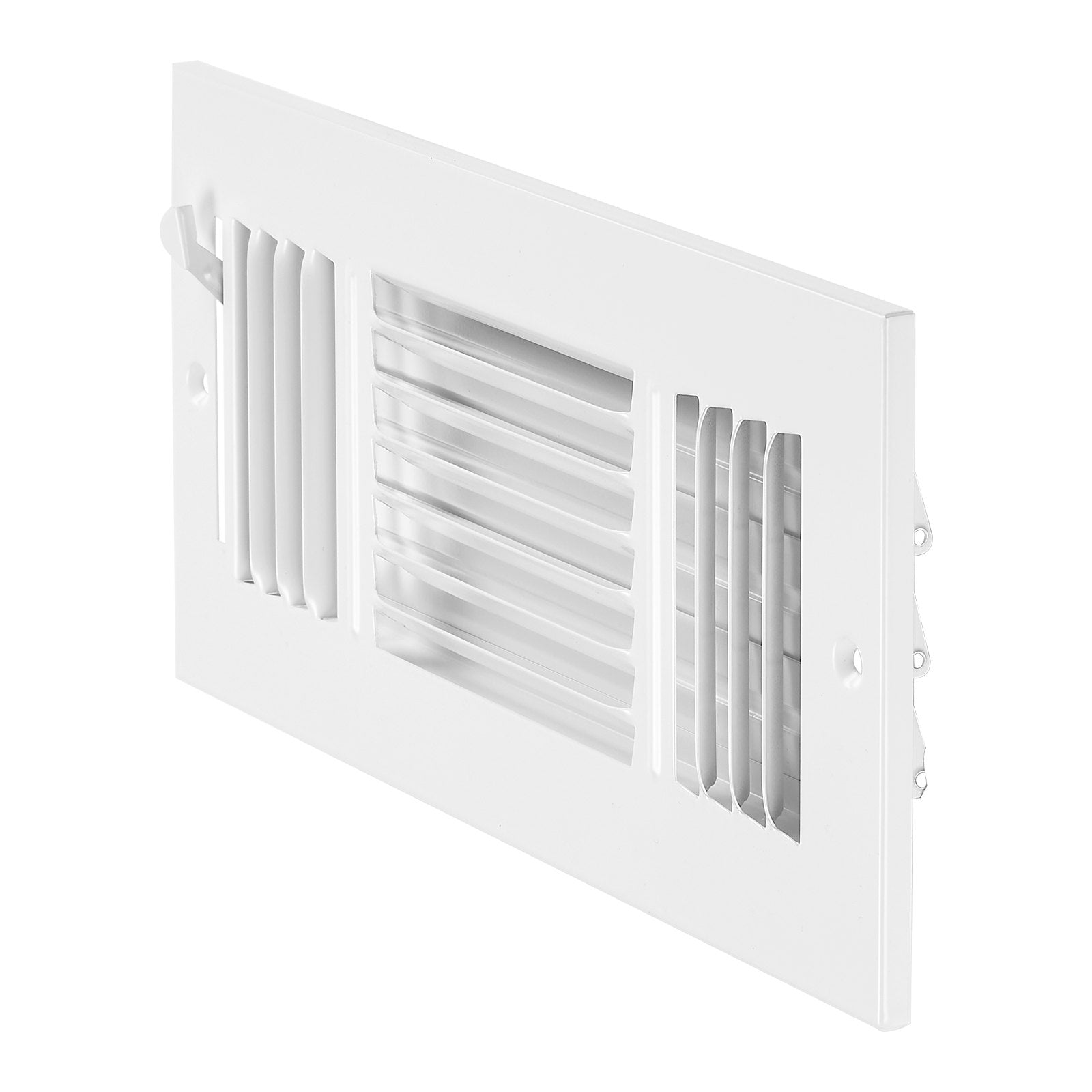 VEVOR Floor Registers 3-Way 4x10 Inch Iron Floor Vents HVAC Grilles 6-Pack White 