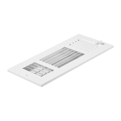 VEVOR Floor Registers 3-Way 4x10 Inch Iron Floor Vents HVAC Grilles 6-Pack White 