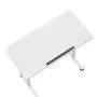 Adjustable Mobile Standing Desk, 32" Rolling Sit-Stand Workstation with 360° Tilting Desktop, Lockable Casters & Hook, White