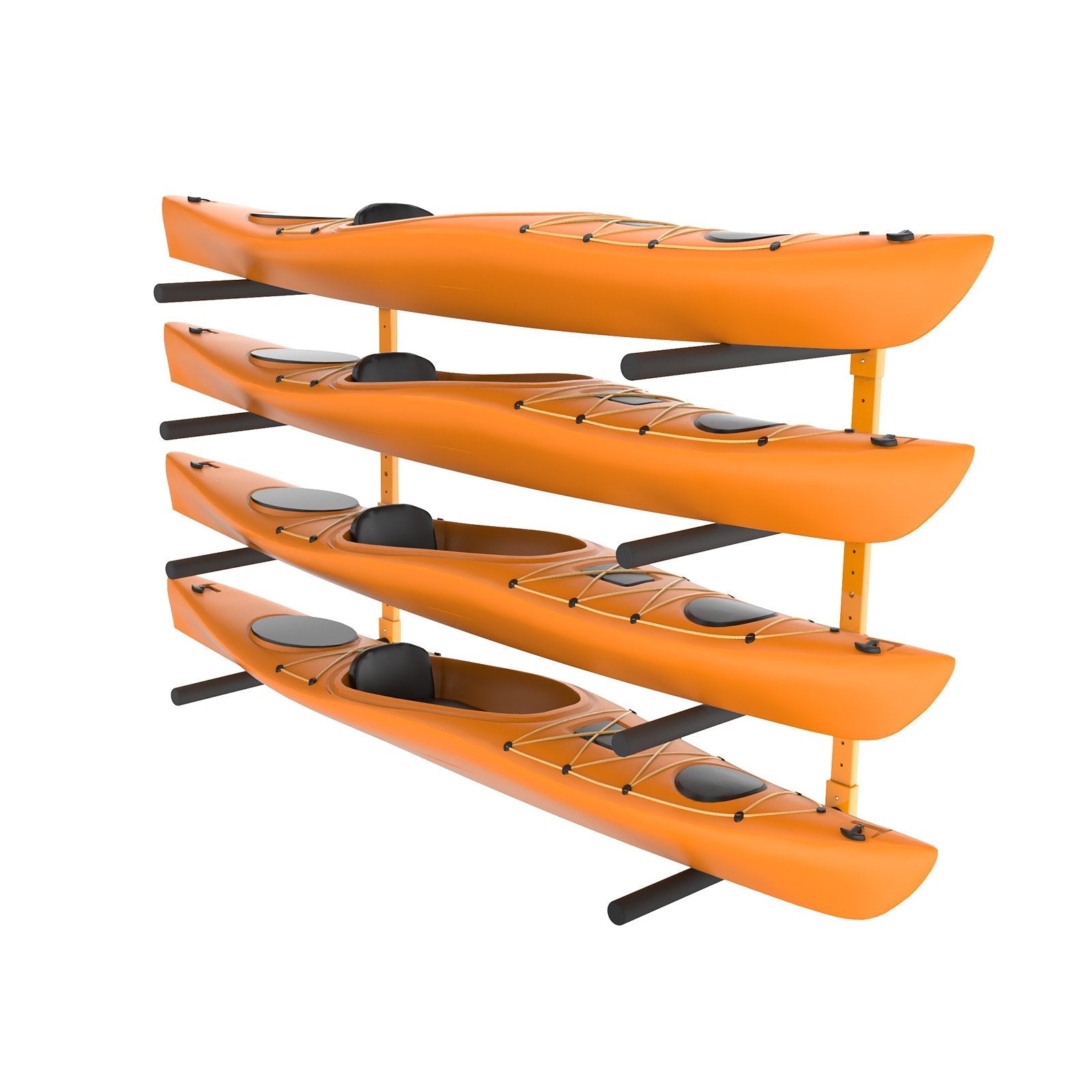 VEVOR Wall Kayak Storage Rack, 4-Capacity Wall Mounted Kayak Holders for Kayak Canoe Paddle Board, Kayak Storage Hooks with Adjustable Padded Arms, 400 LBS Load Kayak Hanger for Indoor Outdoor Garage 