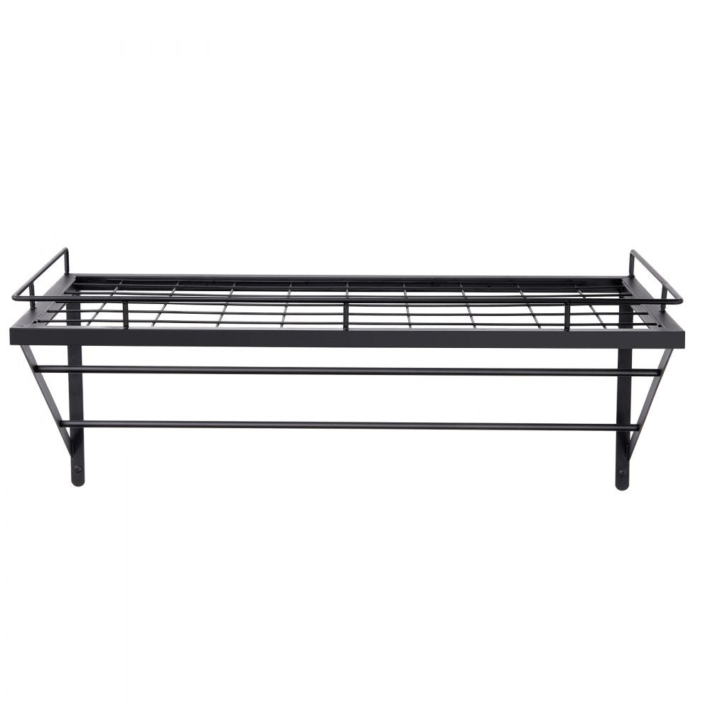 VEVOR Pot Rack Wall Mounted, 24 inch Pot and Pan Hanging Rack, Pot and Pan Hanger with 12 S Hooks, 55 lbs Loading Weight, Ideal for Pans, Utensils, Cookware in Kitchen 