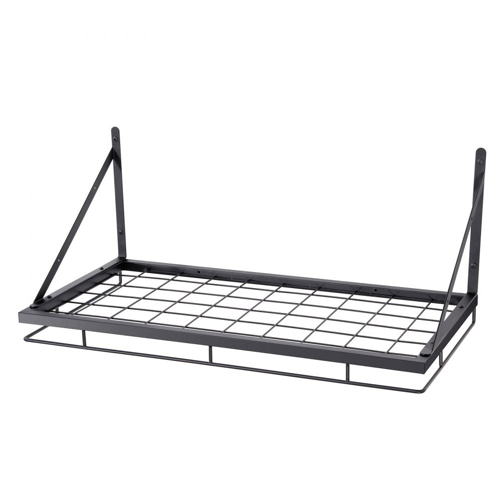 VEVOR Pot Rack Wall Mounted, 24 inch Pot and Pan Hanging Rack, Pot and Pan Hanger with 12 S Hooks, 55 lbs Loading Weight, Ideal for Pans, Utensils, Cookware in Kitchen 