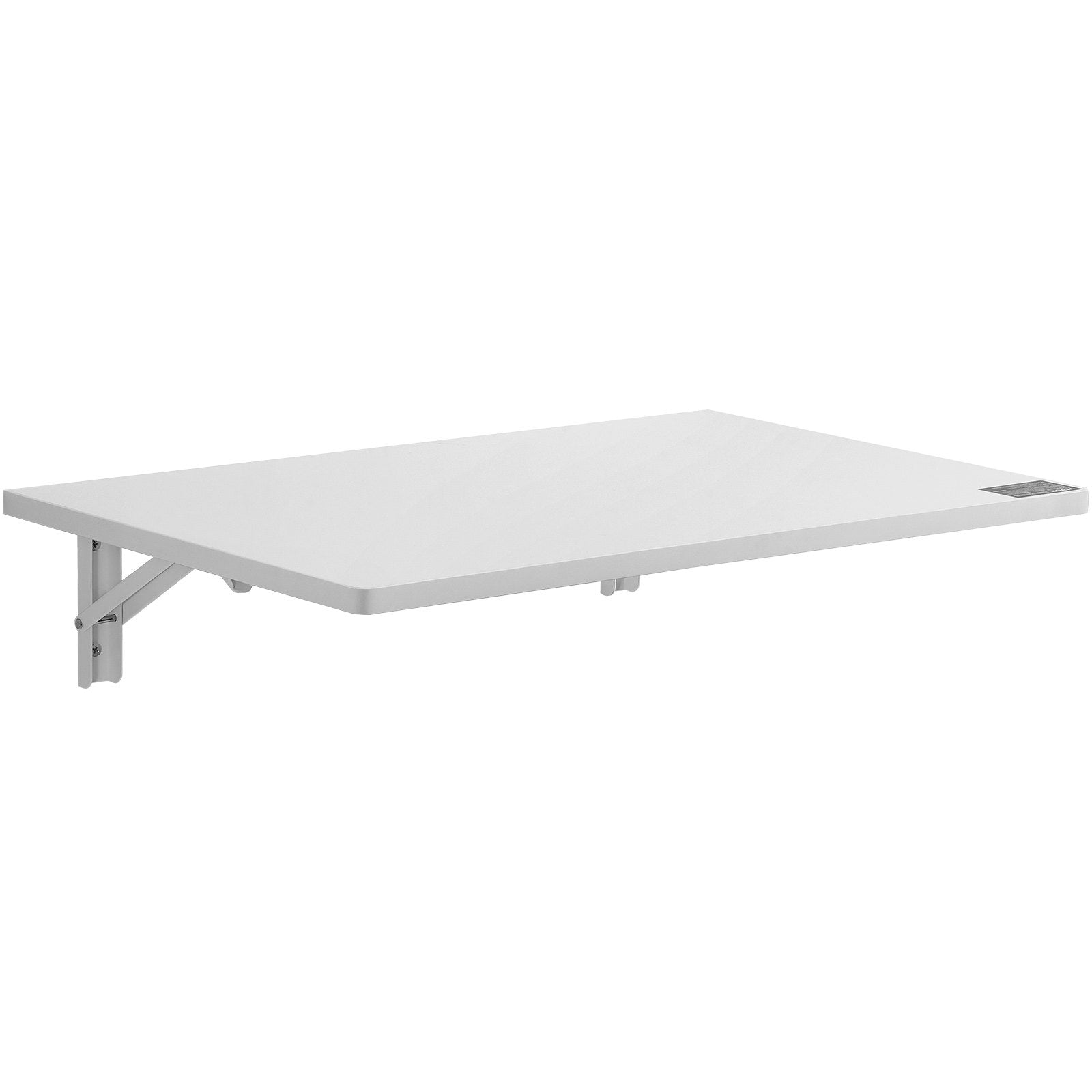 VEVOR Wall Mounted Folding Table, 23.62" x 15.75" Wall Mount Drop Leaf Table, Floating Desk with Iron Bracket, Fold Down Desk for Small Spaces, Home Office, Dining, Laundry Room, Kitchen, Bar, White 