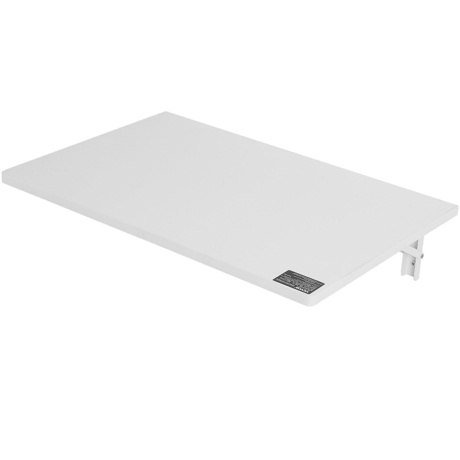 VEVOR Wall Mounted Folding Table, 23.62" x 15.75" Wall Mount Drop Leaf Table, Floating Desk with Iron Bracket, Fold Down Desk for Small Spaces, Home Office, Dining, Laundry Room, Kitchen, Bar, White 