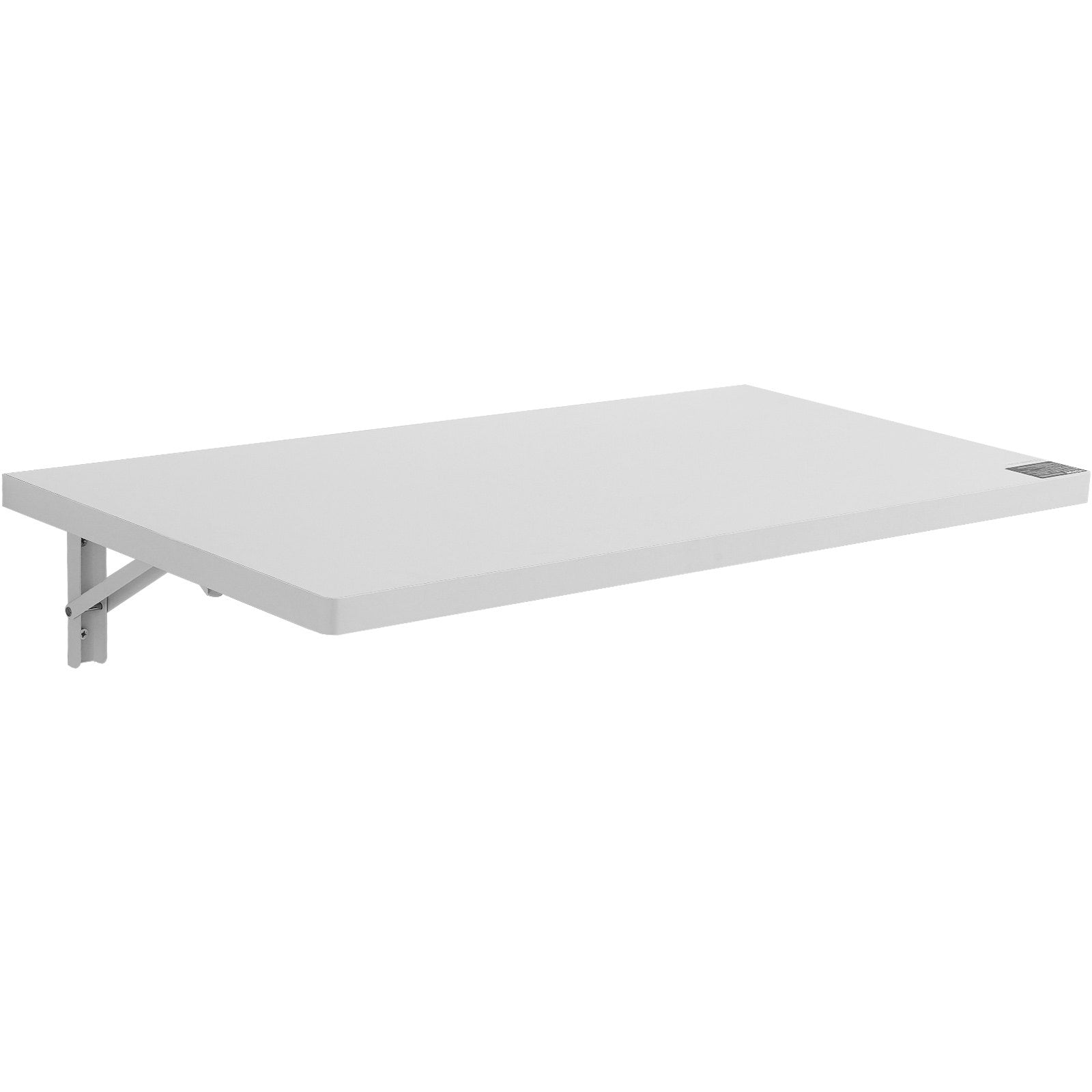 VEVOR Wall Mounted Folding Table, 31.5" x 15.75" Wall Mount Drop Leaf Table, Floating Desk with Iron Bracket, Fold Down Desk for Small Spaces, Home Office, Dining, Laundry Room, Kitchen, Bar, White 