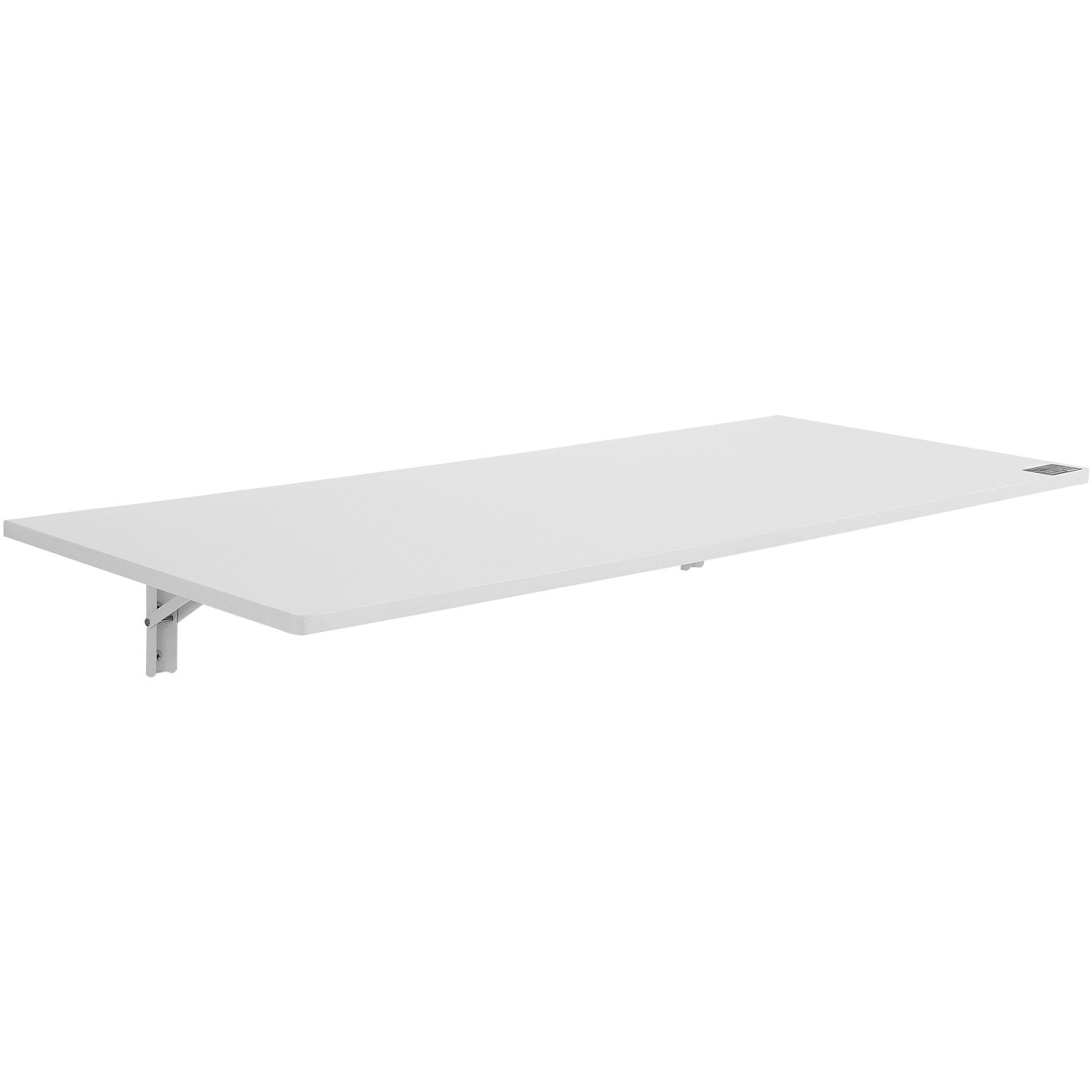 VEVOR Wall Mounted Folding Table, 43.31" x 18.11" Wall Mount Drop Leaf Table, Floating Desk with Iron Bracket, Fold Down Desk for Small Spaces, Home Office, Dining, Laundry Room, Kitchen, Bar, White 