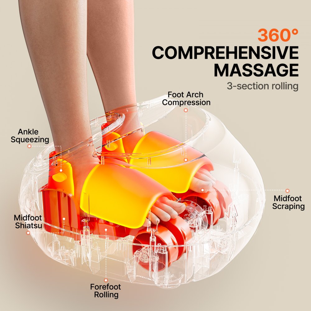 VEVOR Shiatsu Foot Massager Heated Deep Kneading Feet Massager for Pain Relief 