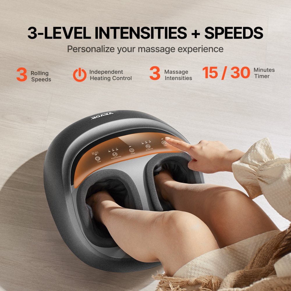 VEVOR Shiatsu Foot Massager Heated Deep Kneading Feet Massager for Pain Relief 