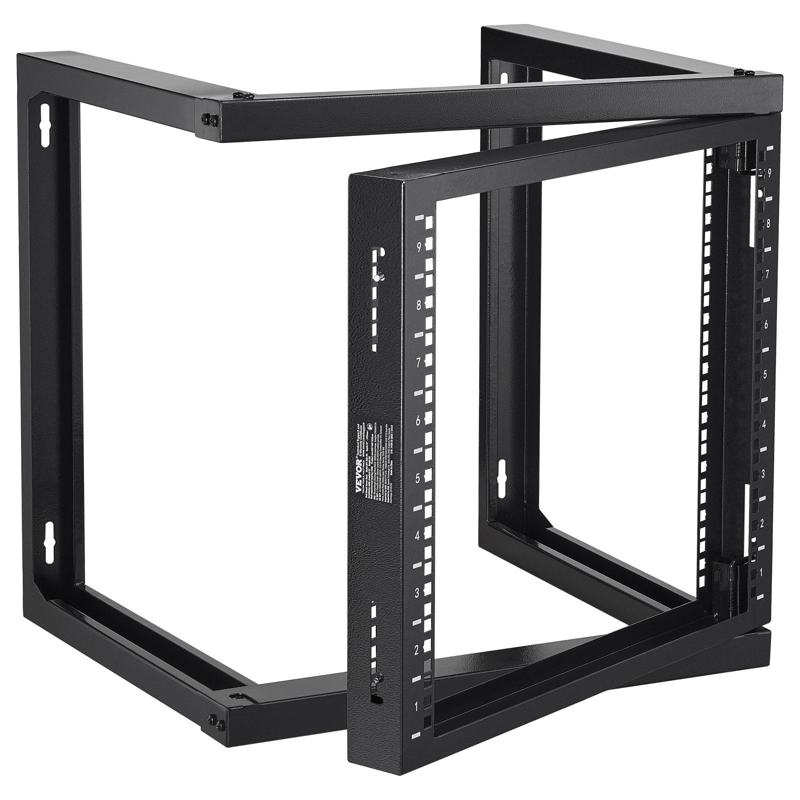 VEVOR 9U Wall Mount Rack 150 lbs/68.04 kg Open Frame Server Network Rack Black 