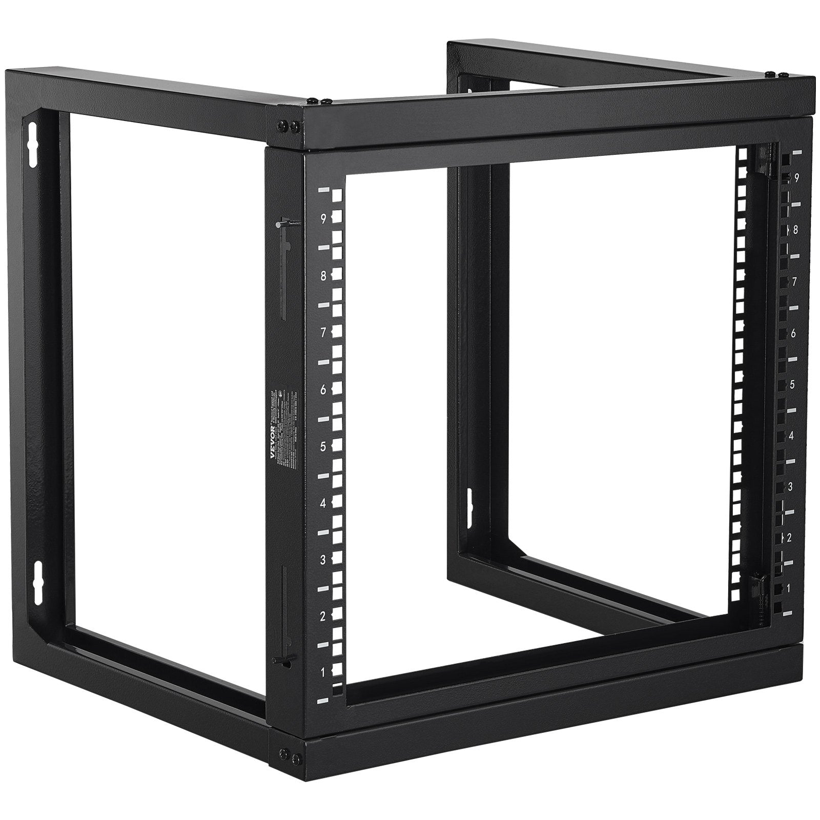 VEVOR 9U Wall Mount Rack 150 lbs/68.04 kg Open Frame Server Network Rack Black 