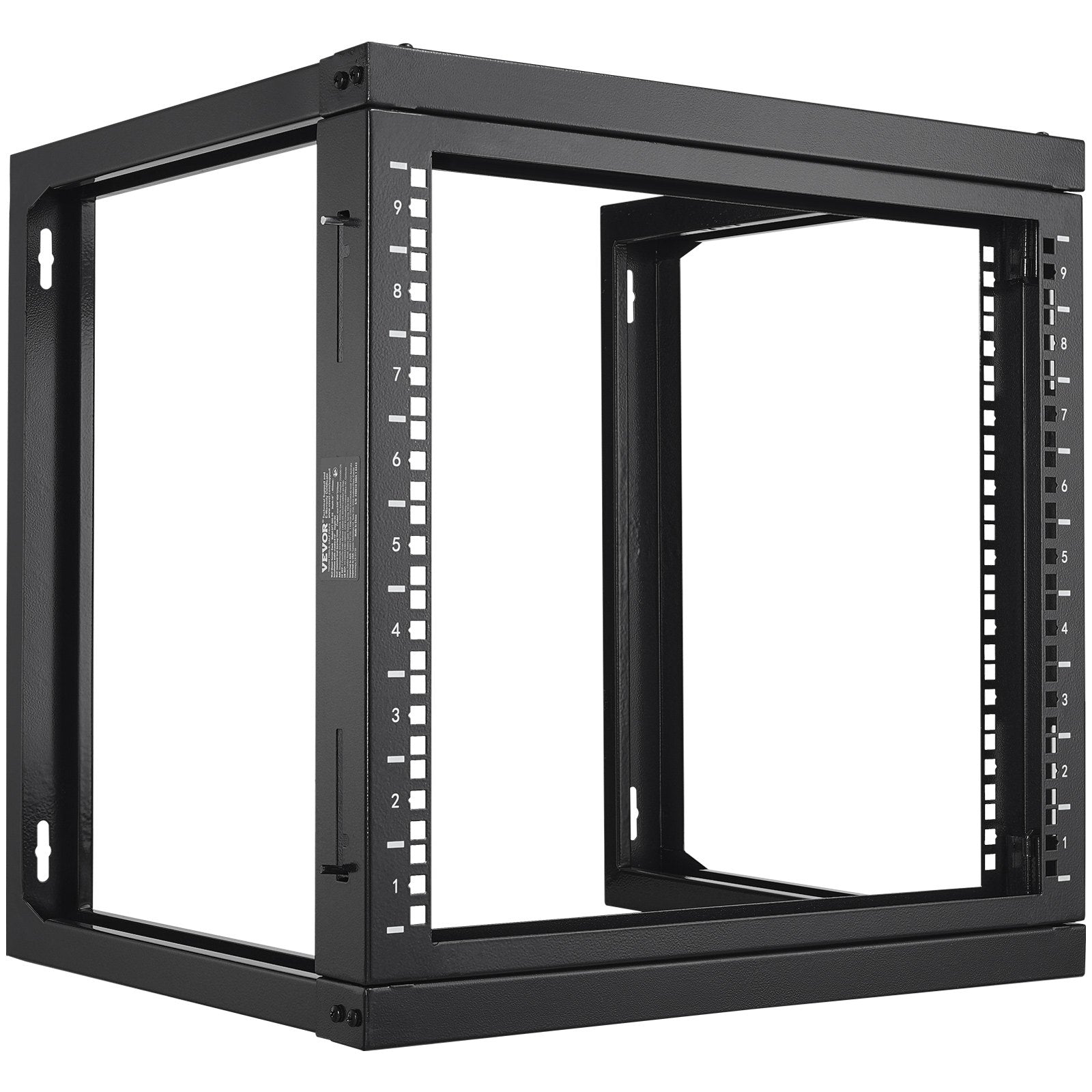 VEVOR 9U Wall Mount Rack 150 lbs/68.04 kg Open Frame Server Network Rack Black 