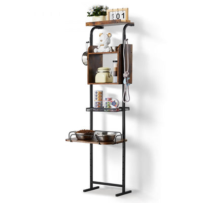 VEVOR Pet Feeding Station with Storage Dog Food & Toy Organizer Raised Dog Bowls 
