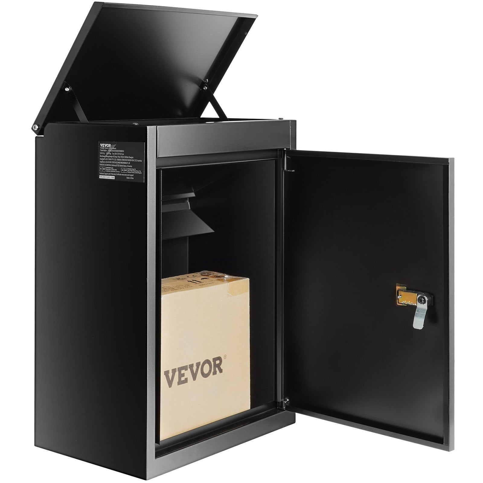 VEVOR Package Delivery Boxes for Outside 15.4" x 10.6" x 20.5", Galvanized Steel Wall Mount Mailbox with Coded Lock, Anti-Theft Baffle, IPX3 Waterproof Lockable Large Mail Box for Porch, Curbside 