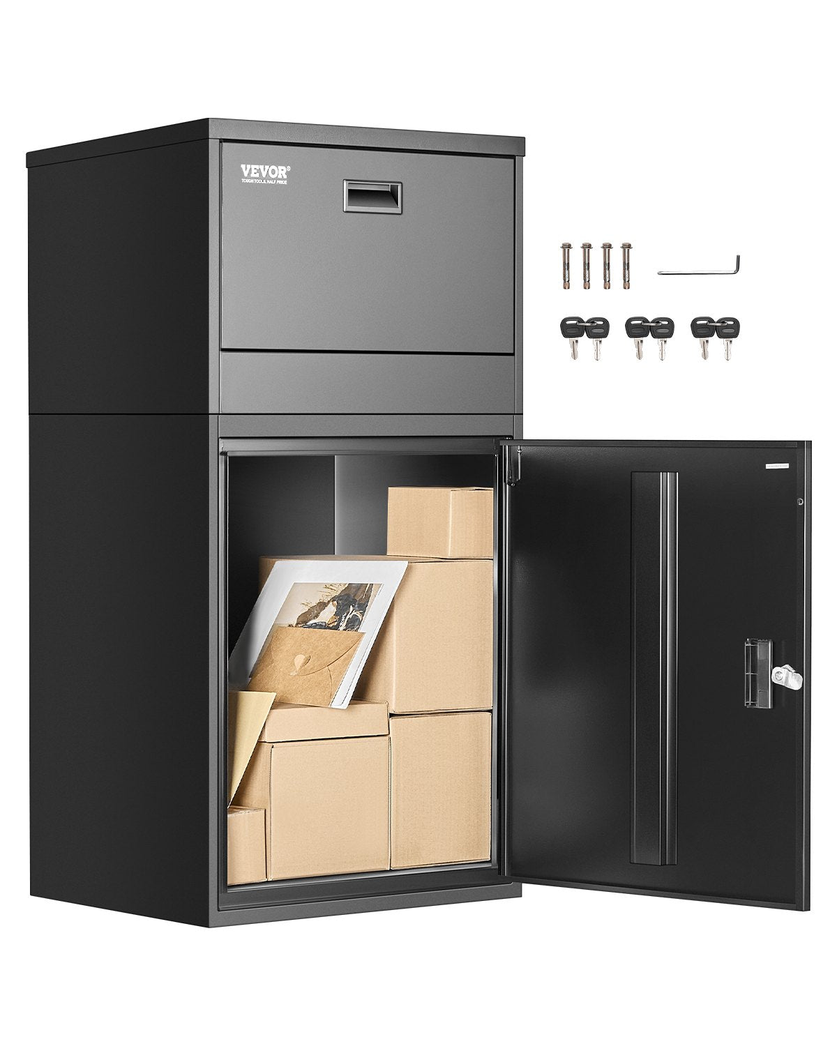 VEVOR Package Delivery Boxes for Outside 38.6 in Lockable Parcel Drop Box 