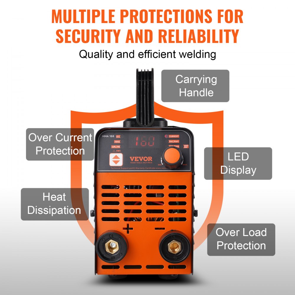 VEVOR ARC Stick Welder 110V/220V 120A 2-in-1 Lift TIG Welding Machine Hot Start 