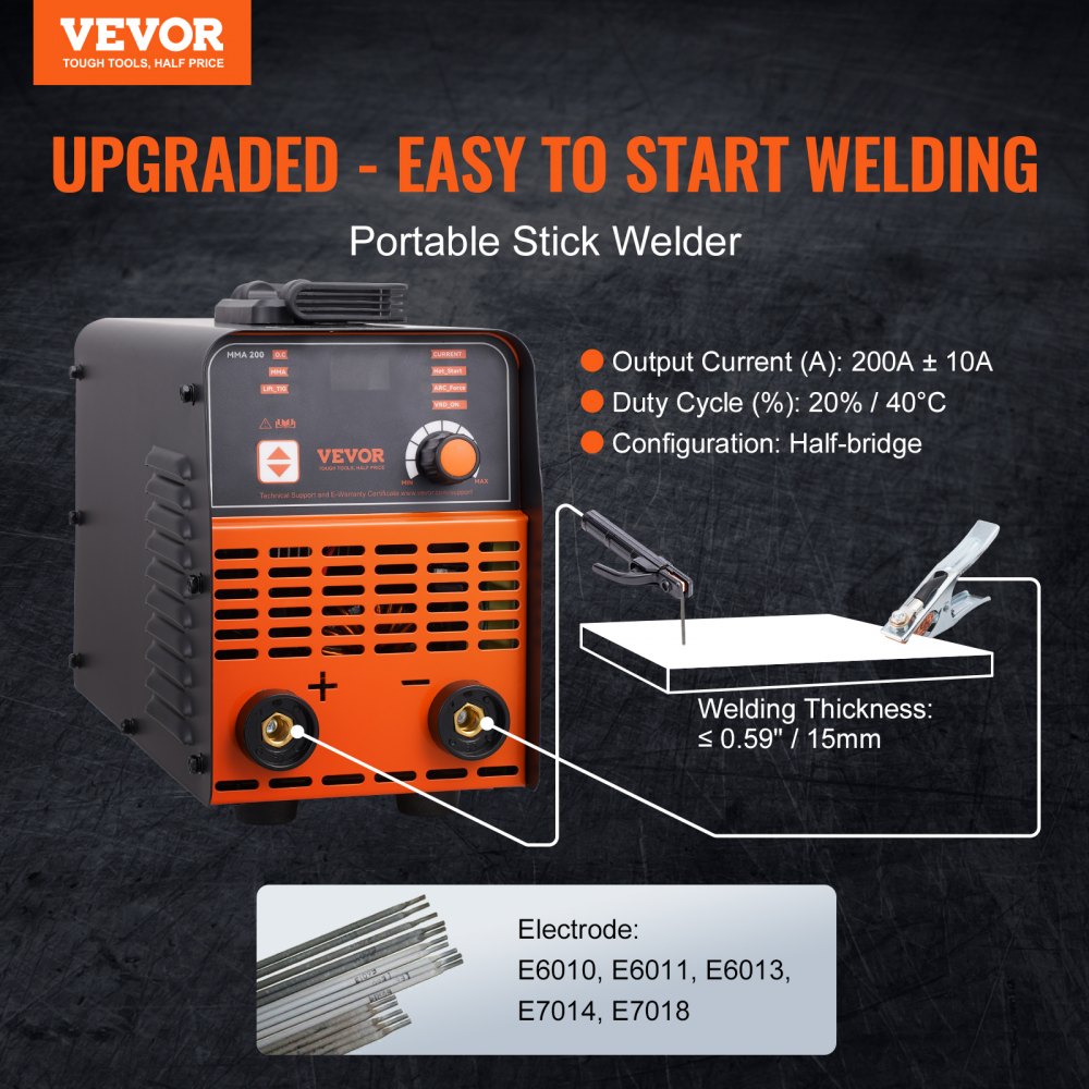 VEVOR ARC Stick Welder 110/220V 120/160A 2in1 Lift TIG Welding Machine Hot Start 